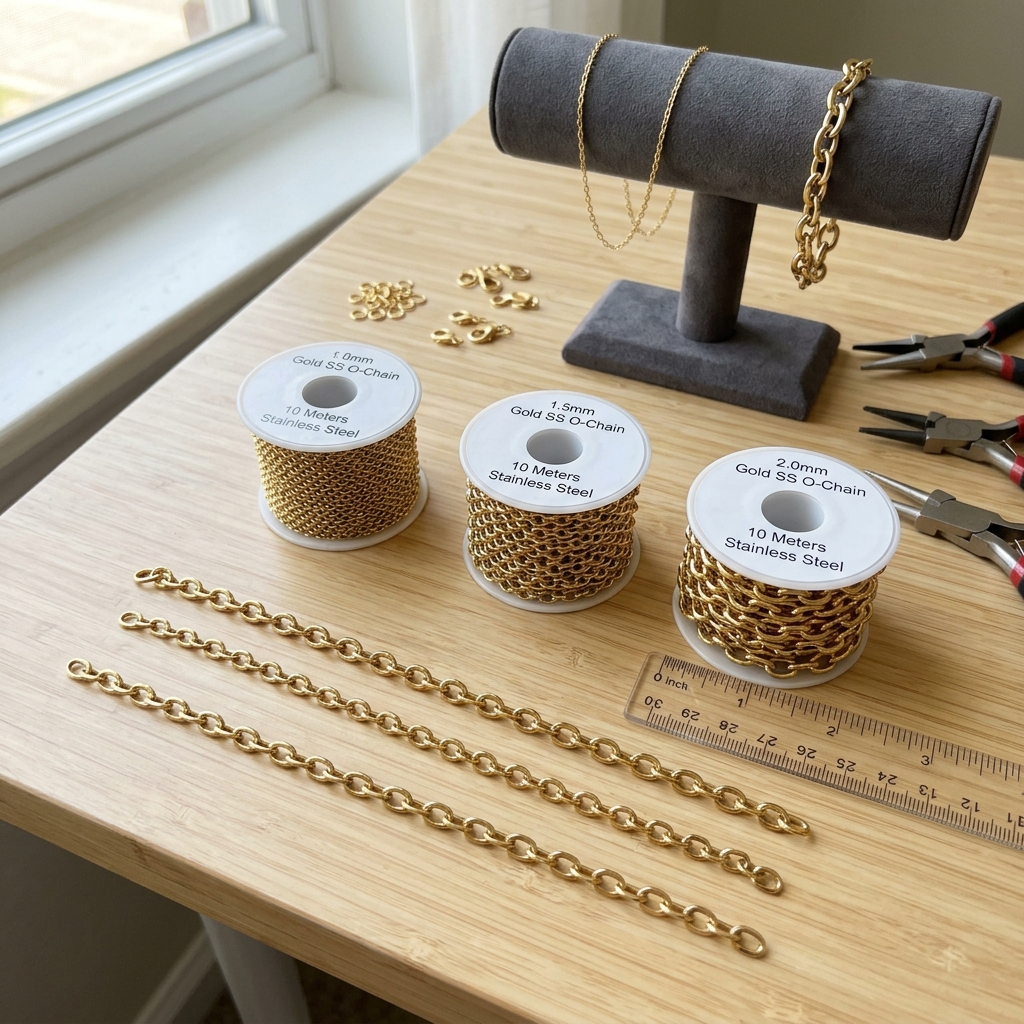 10Meters 11.52mm Gold Stainless Steel Chain Necklace DIY O Shape Cross Chains for Bracelets Jewelry Making Components