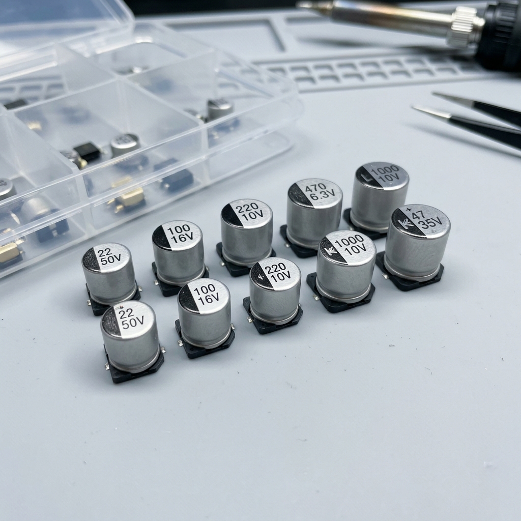 10pcs SMD Solid Electrolytic Capacitor Low ESR 6.3V 10V 16V 25V 35V 50V 63V 22UF 47UF 100UF 220UF 330UF 470UF 560UF 1000UF NEW
