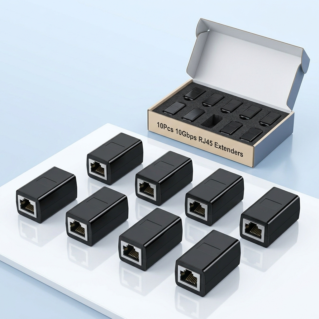 12510Pcs 10Gbps RJ45 Connector Female to Female Gigabit Network Extender Extension for Cat8 Cat7 Cat6 Ethernet Cable Adapter