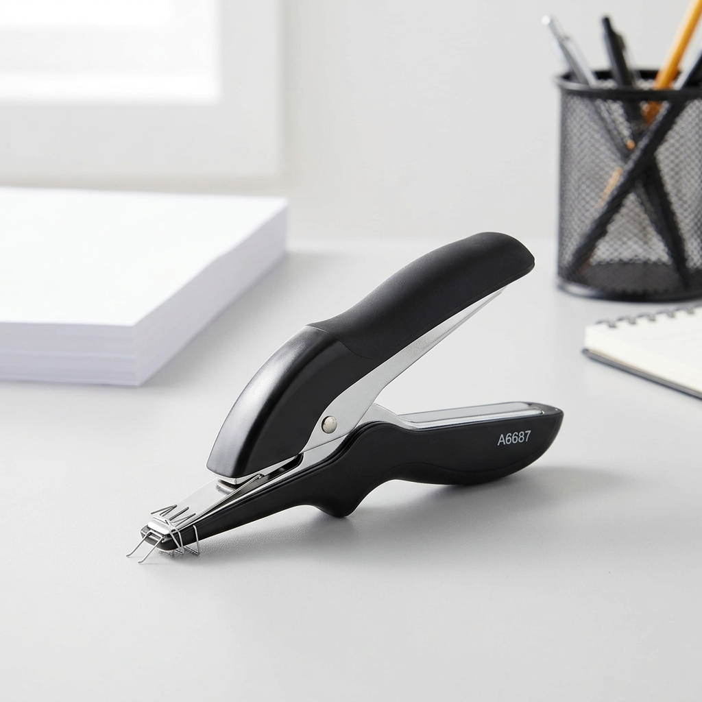 1pcs Portable Magnetic Staple Remover Push Style Less Effort Staples Removal Tool for Home Office School Stationery A6687