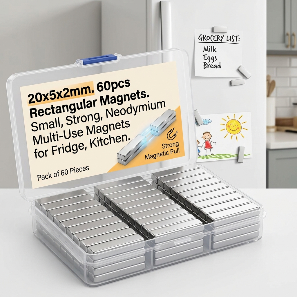 20x5x2. 3060pcs Magnets Bar, Small Rectangular Magnets, Multi-Use Magnets for Fridge, Kitchen