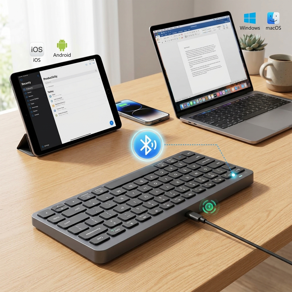 Bluetooth Wireless Keyboard Mini Keyboard For Laptop Tablet Phone ipad Rechargeable Gaming Keyboard For Android iOS Windows