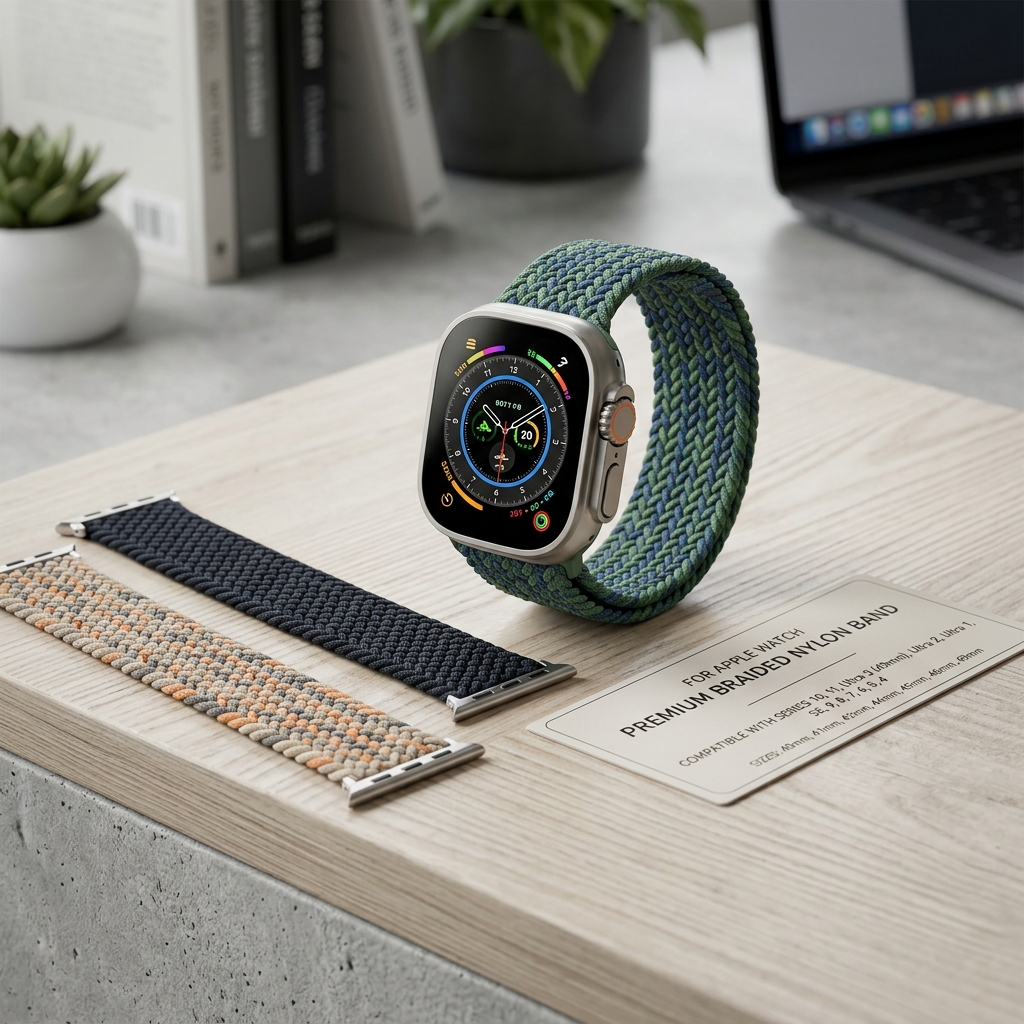 Braided strap For Apple watch 10 11 band 46mm 42mm 44mm 45mm 40 41mm Nylon correa bracelet iWatch series 8 9 SE 6 7 Ultra 3 49mm